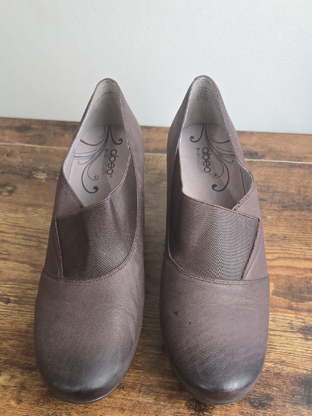Abeo Portola Comfortable Brown Women's Slip-On Block Heeled Loafers Sz 10N Boho
